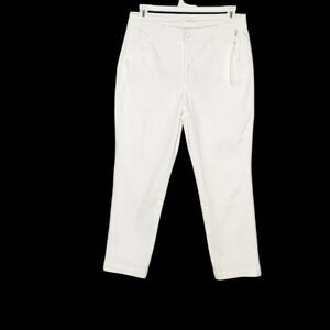 Caslon White Stretch Cotton Chino Ankle Pants Nordstrom Women's 14 NWT Preppy